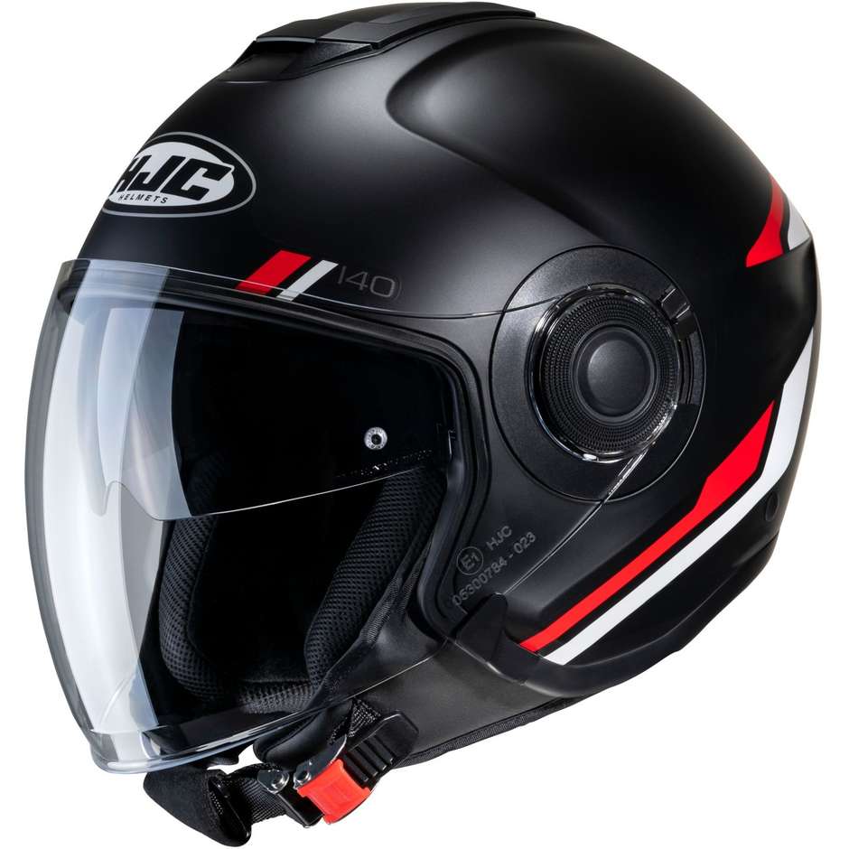 Motorcycle Helmet Jet Hjc i40 PADDY MC1SF Matt Black White Red