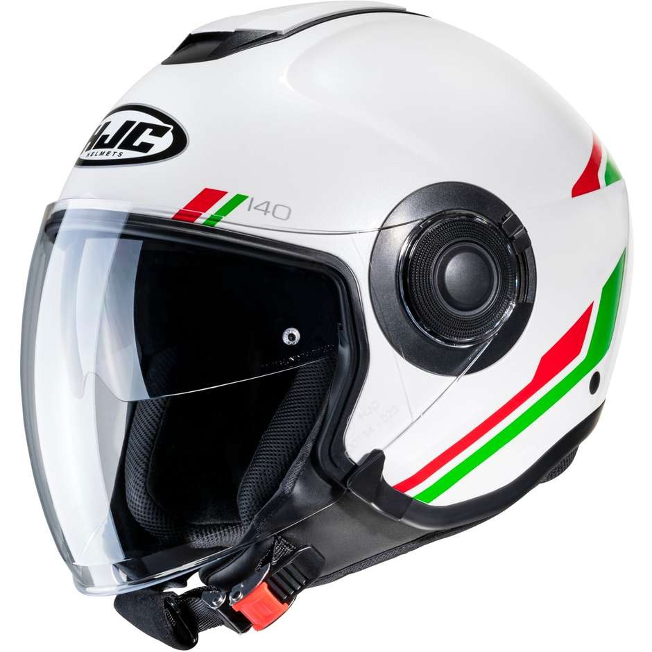 Motorcycle Helmet Jet Hjc i40 PADDY MC41 White Red Green