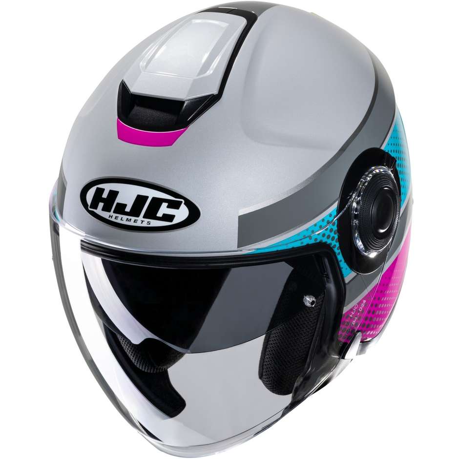 Motorcycle Helmet Jet Hjc i40 TOLAN MC28 White Blue Pink