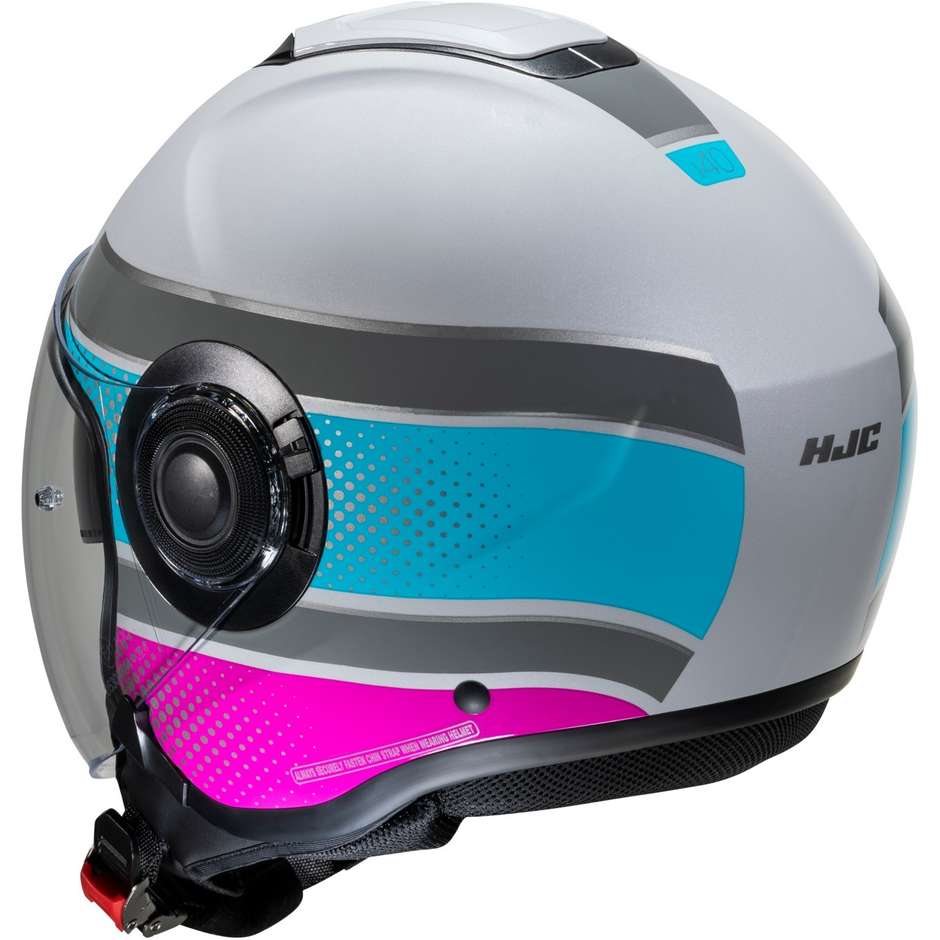 Motorcycle Helmet Jet Hjc i40 TOLAN MC28 White Blue Pink