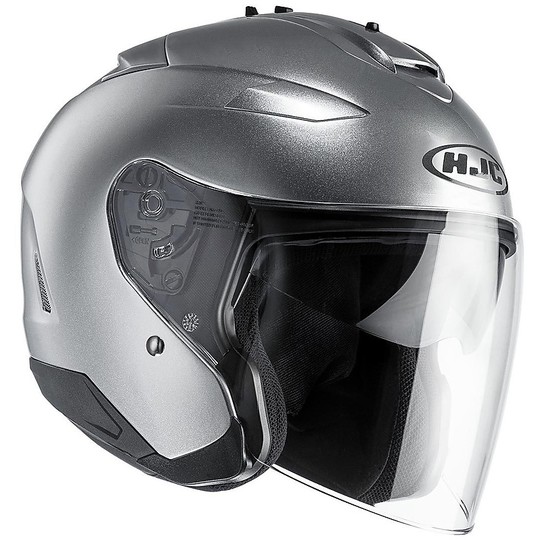 Motorcycle Helmet Jet HJC IS-33 II Dual Visor Silver
