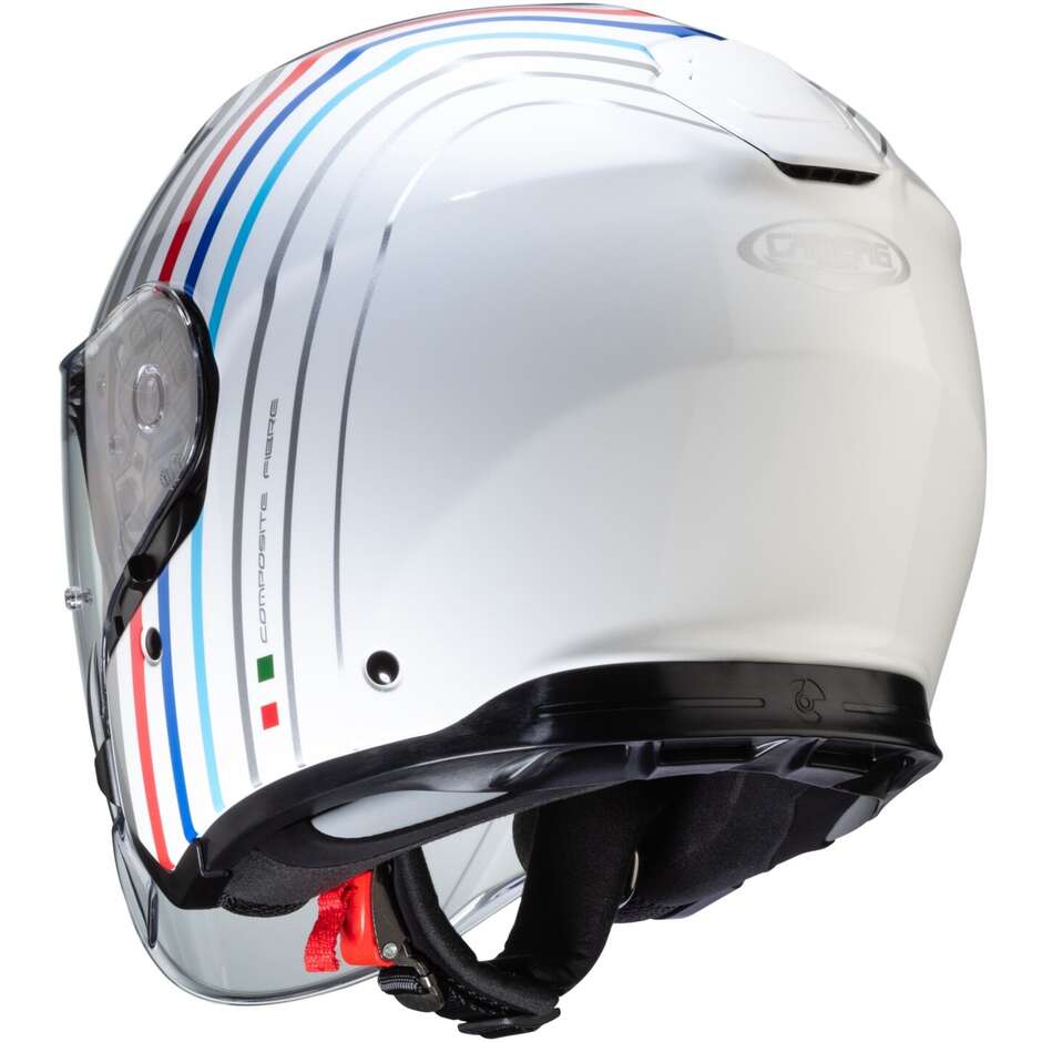 Motorcycle Helmet Jet in Caberg Fiber FLYON BAKARI White Silver Bmw Colors