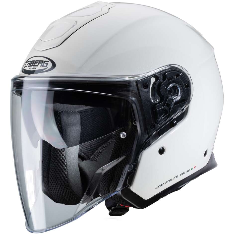 Motorcycle Helmet Jet in Fiber Caberg FLYON Glossy White