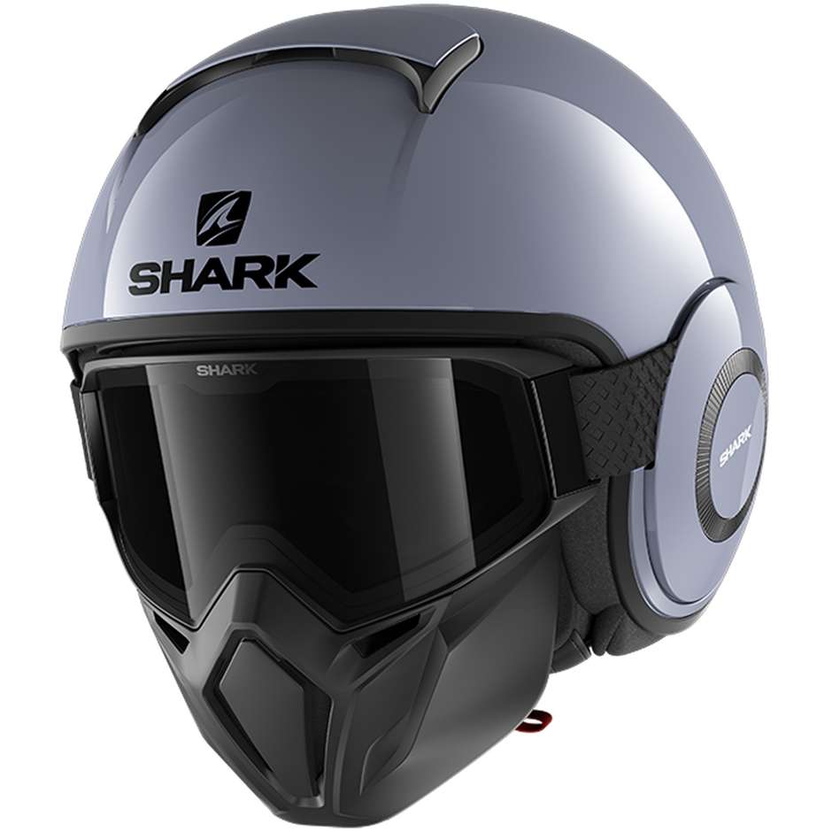 Motorcycle Helmet Jet In Shark STREET DRAK BLANK Gray