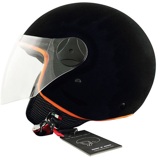 Motorcycle Helmet Jet Italy Independent Velvet Black Velvet Effect Cool