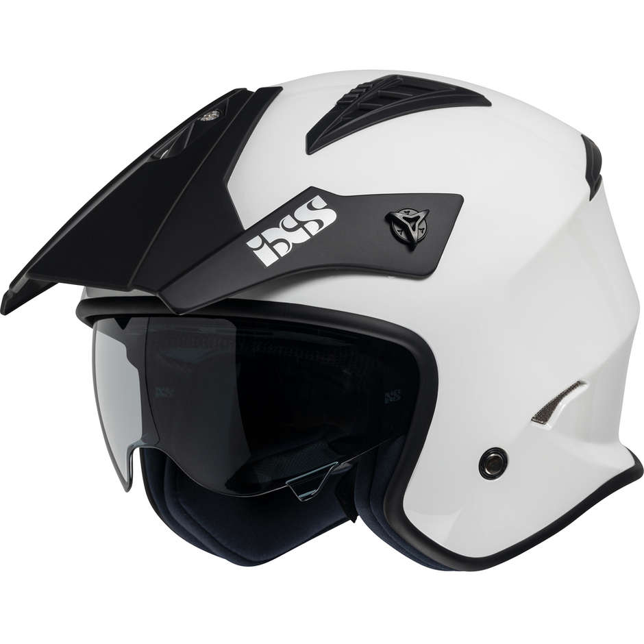 Motorcycle Helmet Jet Ixs 114 3.0 Double Visor White Black