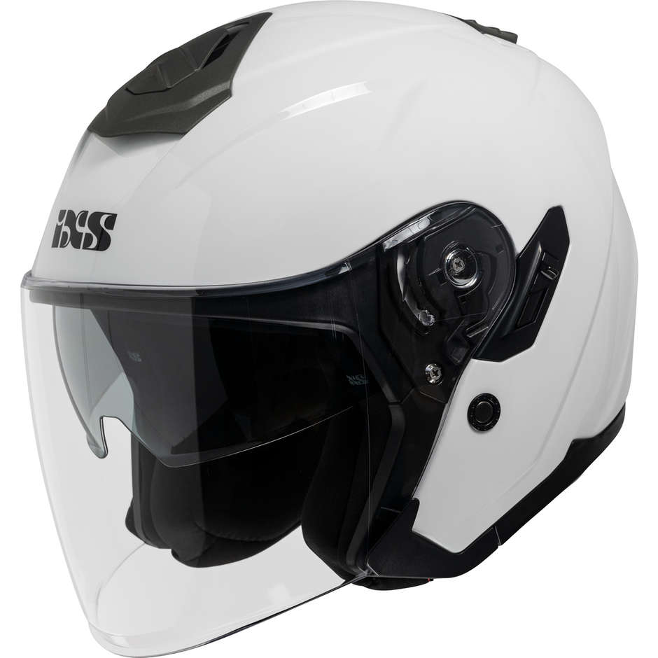 Motorcycle Helmet Jet Ixs 92 FG 1.0 Double Glossy White Visor