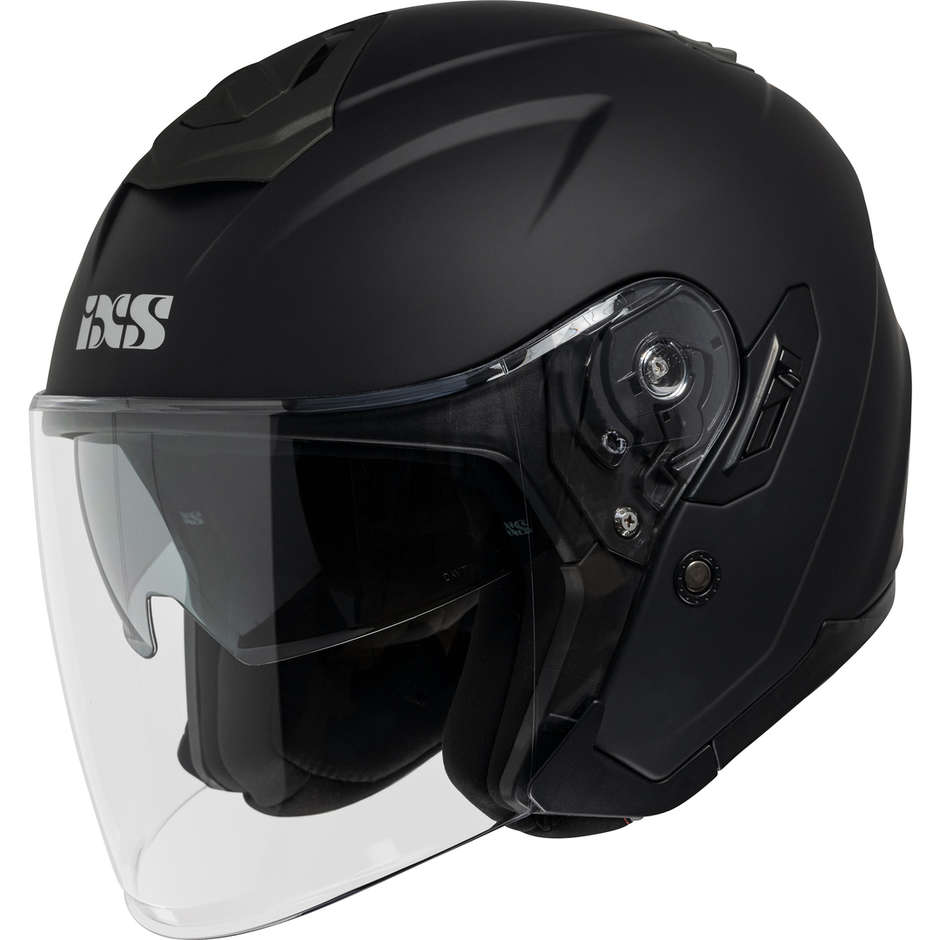 Motorcycle Helmet Jet Ixs 92 FG 1.0 Double Matt Black Visor