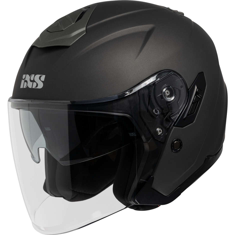 Motorcycle Helmet Jet Ixs 92 FG 1.0 Double Matt Gray Visor