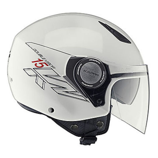 Motorcycle Helmet Jet KAPPA KV15 Double Visor Glossy White