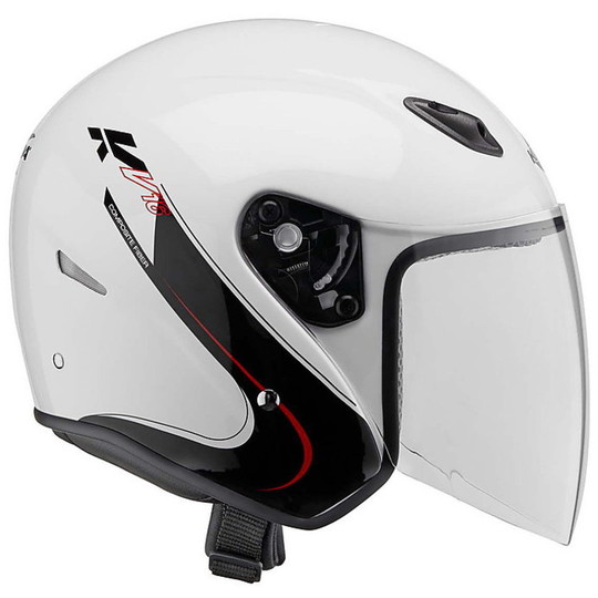 Motorcycle Helmet Jet KAPPA KV16 Fiber Glossy White