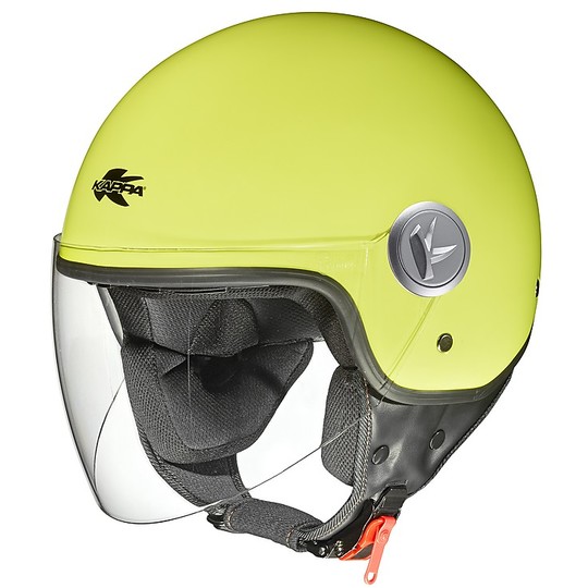 Motorcycle Helmet Jet KAPPA KV20 Rio L Visor Long Yellow Glossy