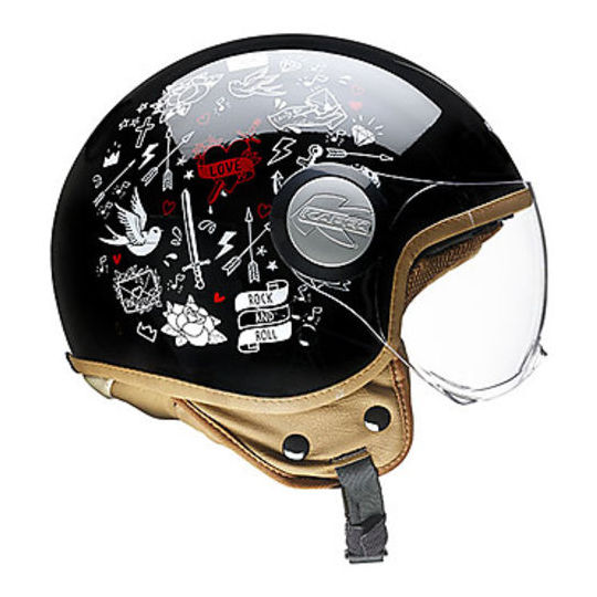 Caberg Jet Motorcycle Helmet JET FREERIDE TATTOO For Sale Online   Outletmotoeu