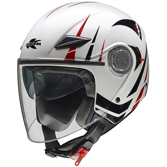 Motorcycle Helmet Jet KAPPA WV22 Florida Double Visor White Arrow