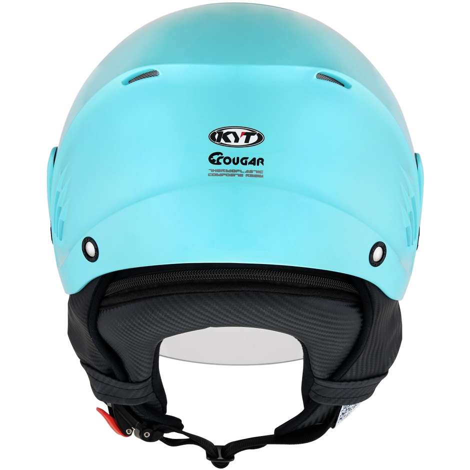 Motorcycle Helmet Jet KYT COUGAR PLAIN Light Blue