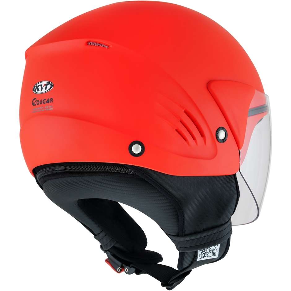 Motorcycle Helmet Jet KYT COUGAR PLAIN Matt Red