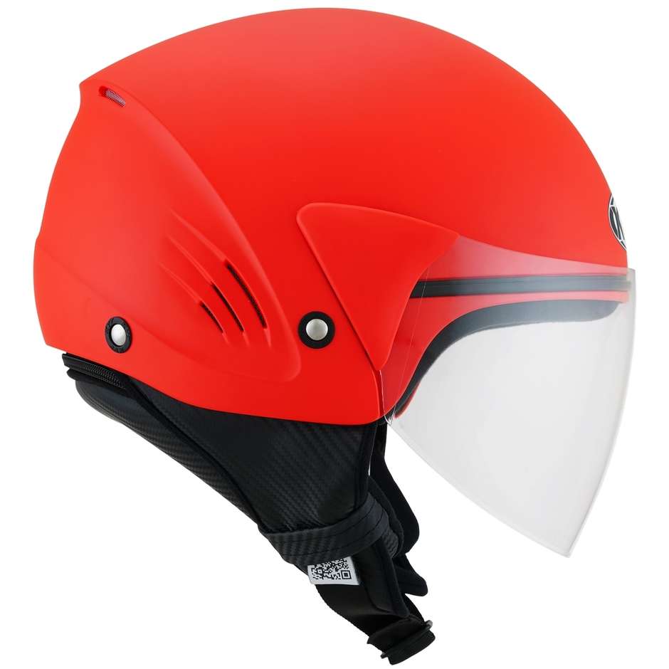 Motorcycle Helmet Jet KYT COUGAR PLAIN Matt Red