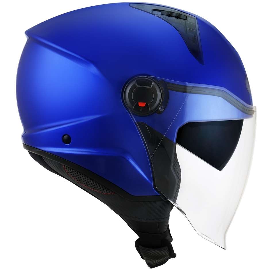Motorcycle Helmet Jet KYT D-CITY PLAIN Blue METAL