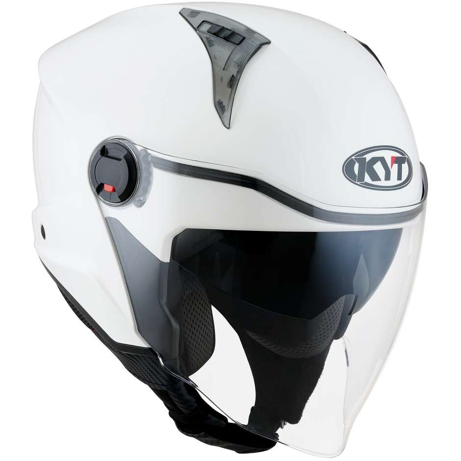 Motorcycle Helmet Jet KYT D-CITY PLAIN White