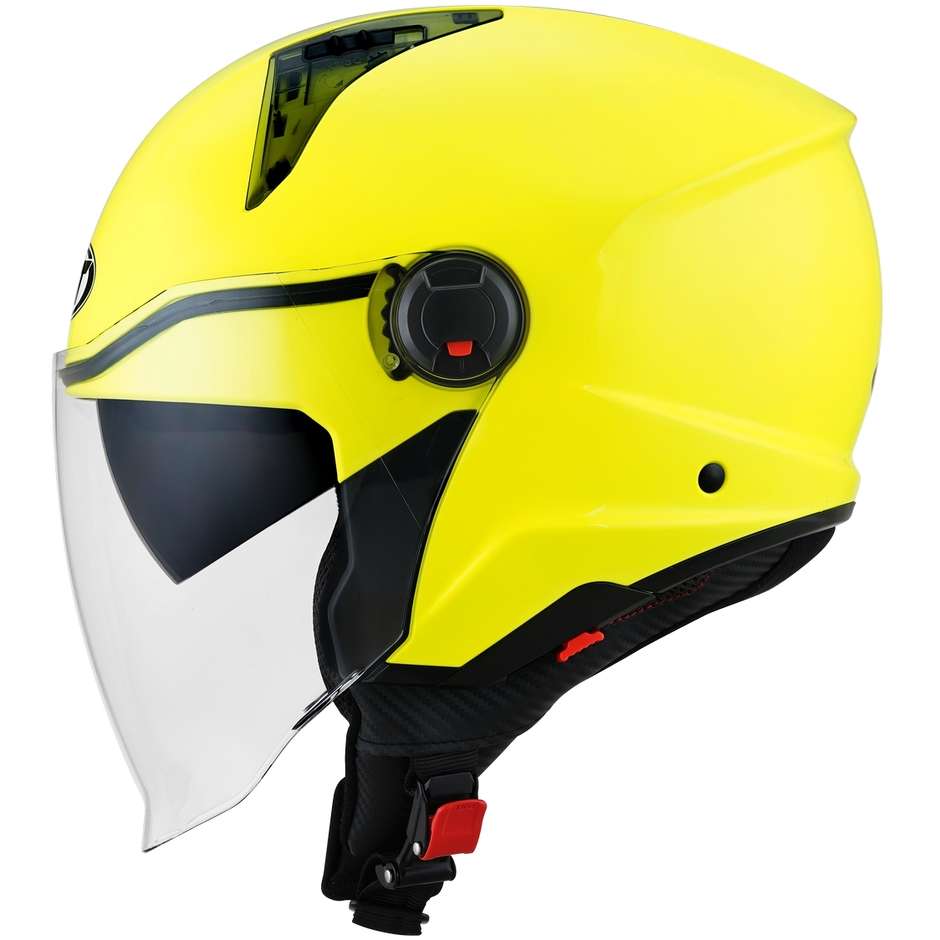 Motorcycle Helmet Jet KYT D-CITY PLAIN Yellow Fluo