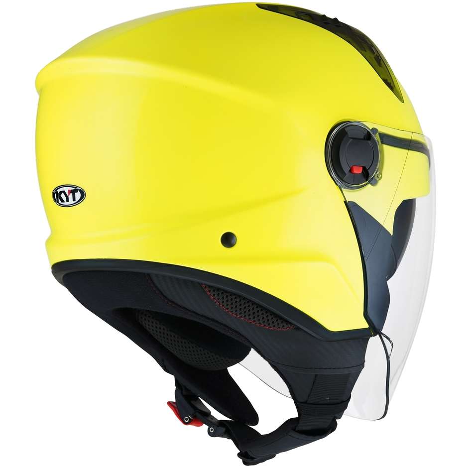 Motorcycle Helmet Jet KYT D-CITY PLAIN Yellow Fluo