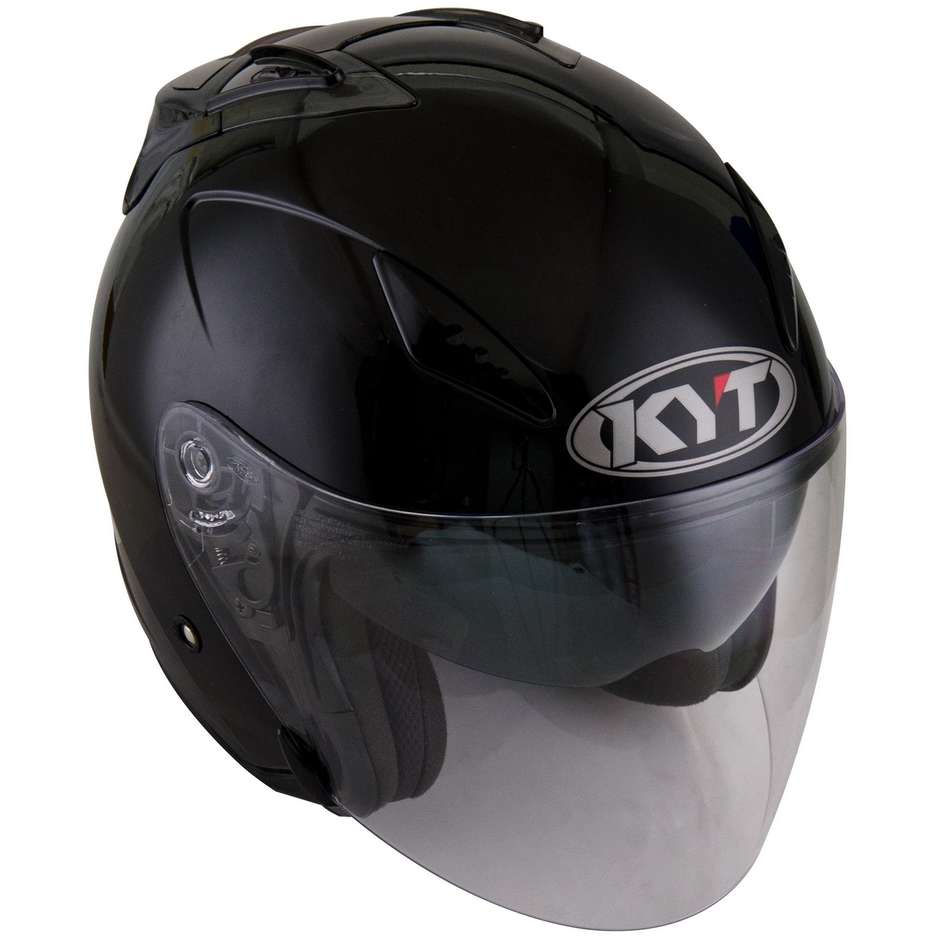 Motorcycle Helmet Jet KYT HELLCAT PLAIN Black