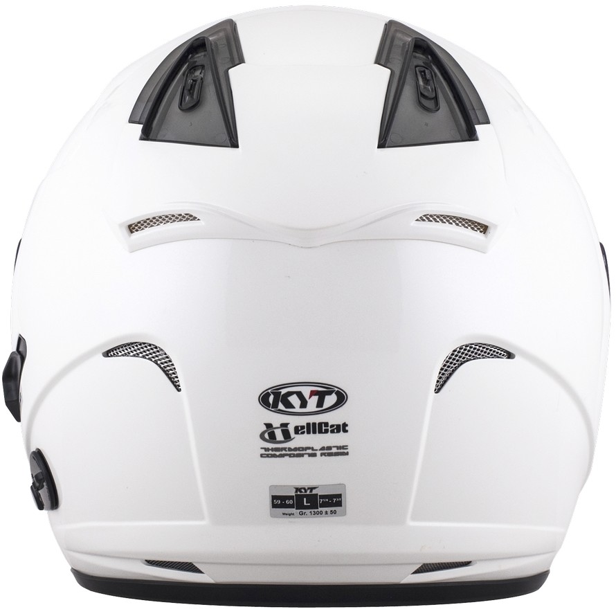 Motorcycle Helmet Jet KYT HELLCAT PLAIN PEARL White