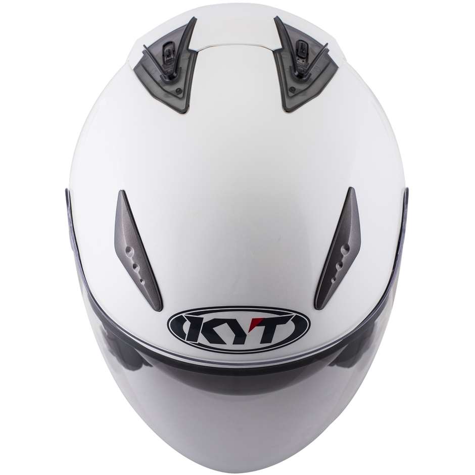 Motorcycle Helmet Jet KYT HELLCAT PLAIN PEARL White