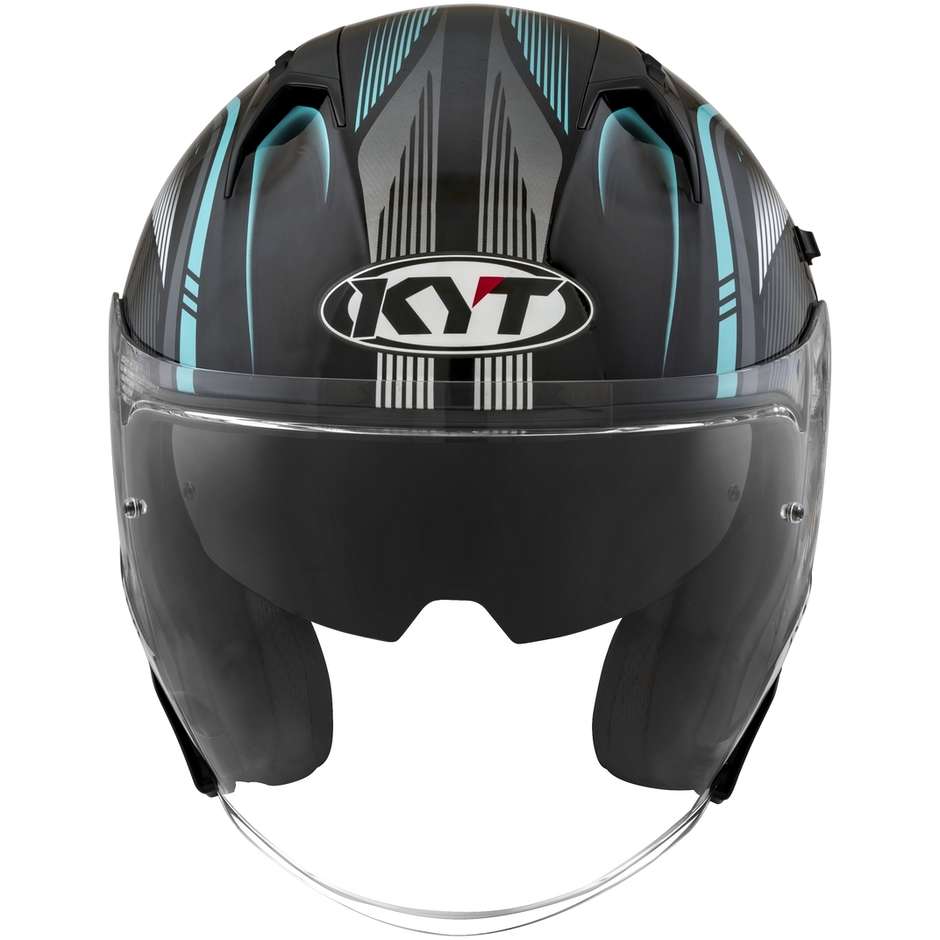 Motorcycle Helmet Jet KYT NF-J RADAR AQUA Blue
