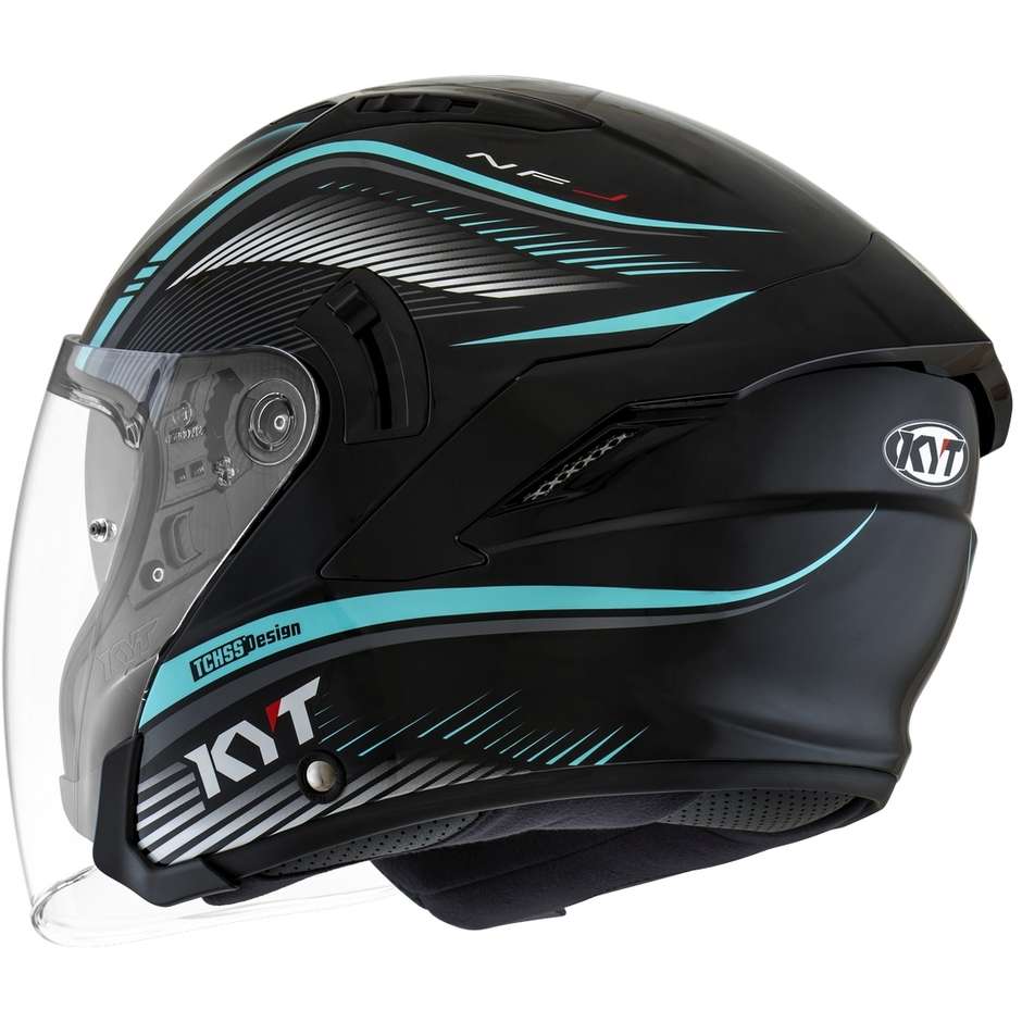 Motorcycle Helmet Jet KYT NF-J RADAR AQUA Blue