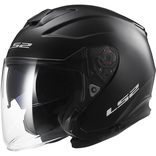 Motorcycle Helmet Jet LS2 OF521 Double Visor Infinity Matt Black