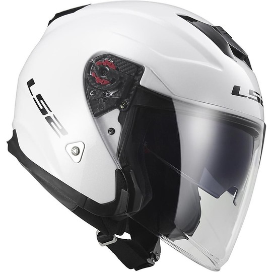 Motorcycle Helmet Jet LS2 OF521 Double Visor Infinity Mono White