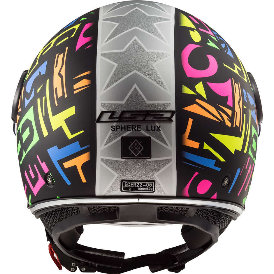 Motorcycle Helmet Jet LS2 OF558 SPHERE LUX Crisp Black Yellow Fluo + Dark Visor