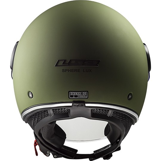Motorcycle Helmet Jet Ls2 OF558 SPHERE LUX Solid Matt Green + Smoky visor