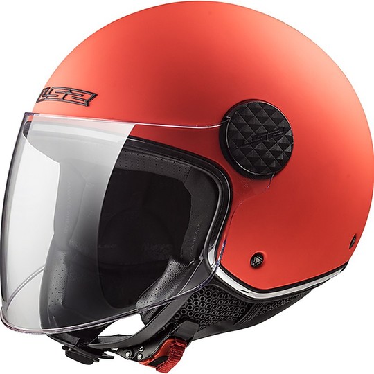Motorcycle Helmet Jet Ls2 OF558 SPHERE LUX Solid Matt Orange + Smoked Visor