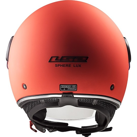 Motorcycle Helmet Jet Ls2 OF558 SPHERE LUX Solid Matt Orange + Smoked Visor