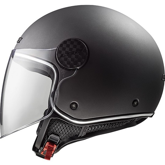 Motorcycle Helmet Jet Ls2 OF558 SPHERE LUX Solid Matt Titanium + Smoked Visor