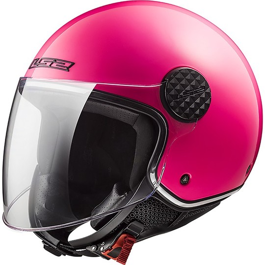 Motorcycle Helmet Jet Ls2 OF558 SPHERE LUX Solid Pink + Smoke visor