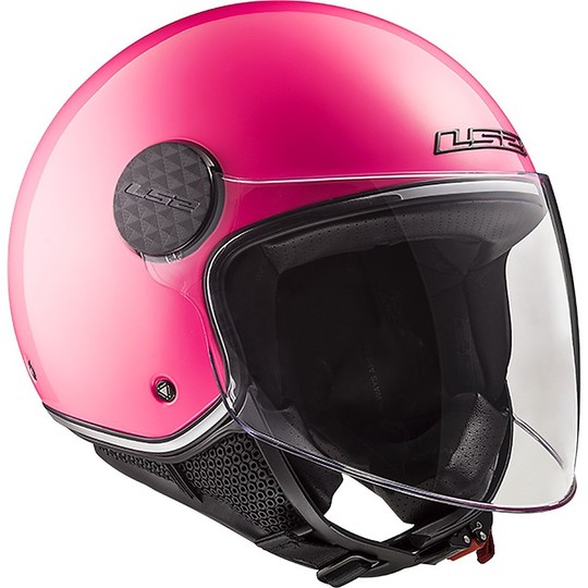 Motorcycle Helmet Jet Ls2 OF558 SPHERE LUX Solid Pink + Smoke visor