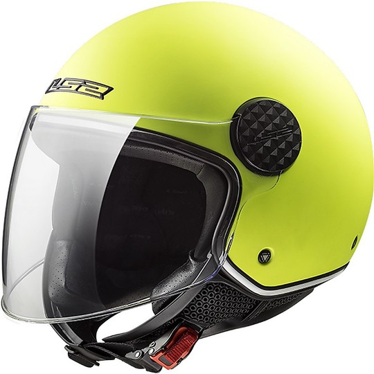 Motorcycle Helmet Jet Ls2 OF558 SPHERE LUX Solid Yellow Fluo + Smoked visor