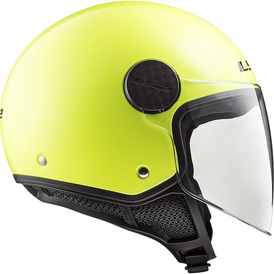 Motorcycle Helmet Jet Ls2 OF558 SPHERE Solid Yellow Fluo