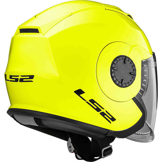 Motorcycle Helmet Jet LS2 OF570 Towards Double Visor Mono Yellow