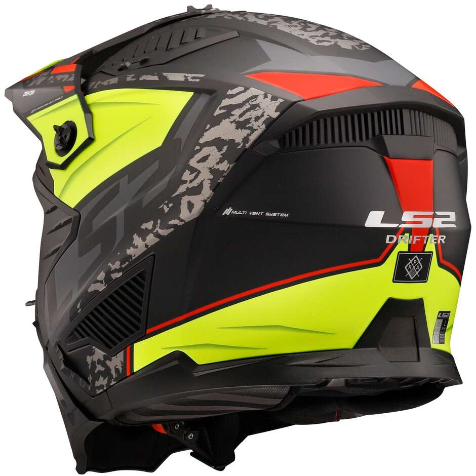 Motorcycle Helmet Jet Ls2 OF606 DRIFTER DEVOR Black Yellow Fluo Matt