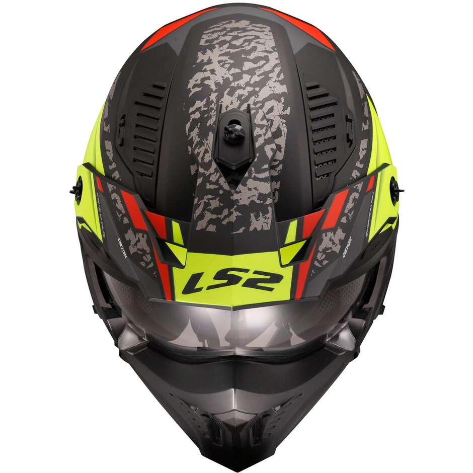 Motorcycle Helmet Jet Ls2 OF606 DRIFTER DEVOR Black Yellow Fluo Matt