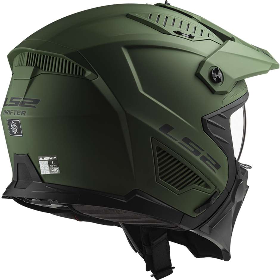 Motorcycle Helmet Jet Ls2 OF606 DRIFTER SOLID Opaque Military Green