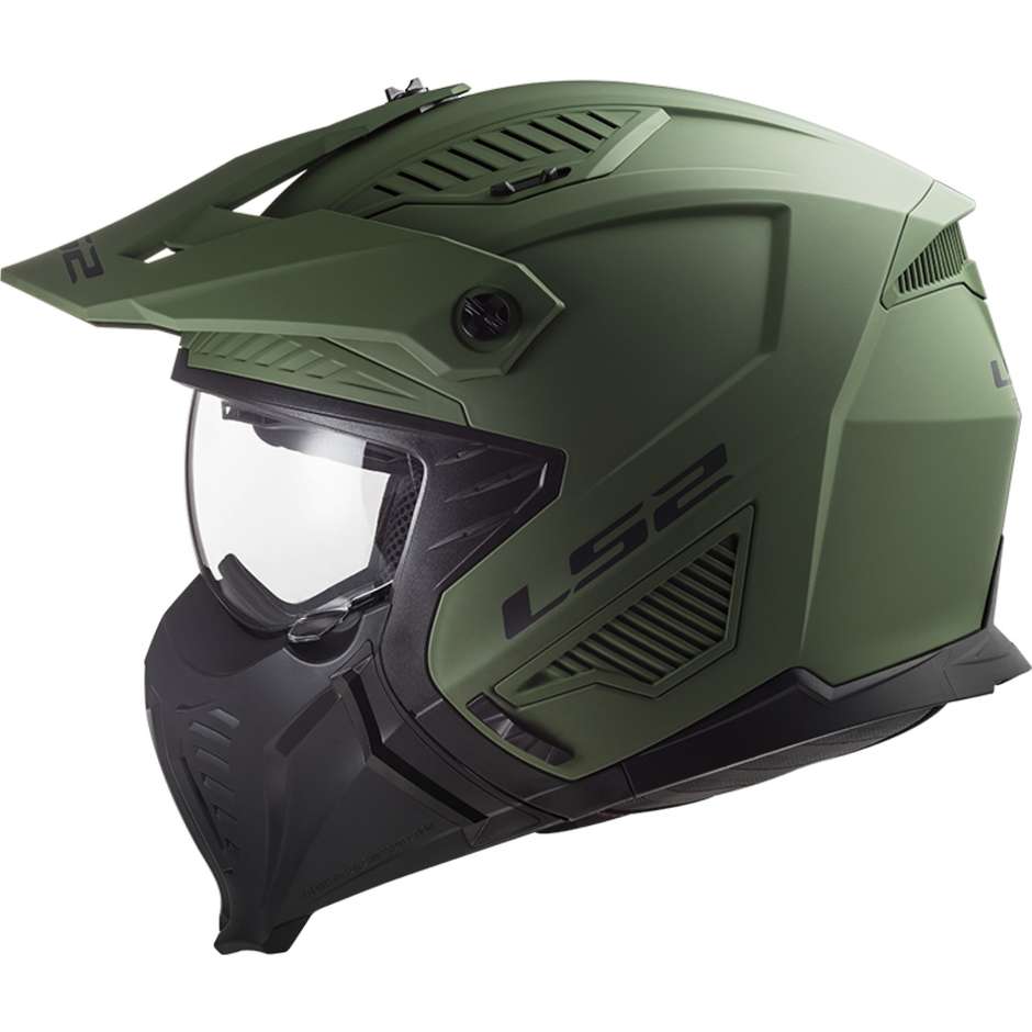Motorcycle Helmet Jet Ls2 OF606 DRIFTER SOLID Opaque Military Green