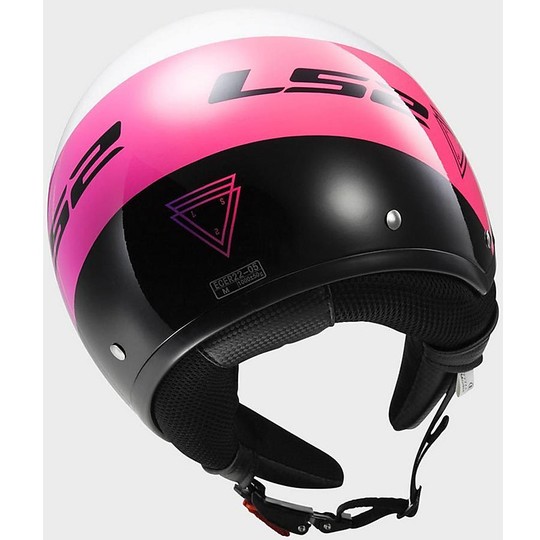 Motorcycle Helmet Jet LS2 OFF 561 Beat Wave Pink Fluo