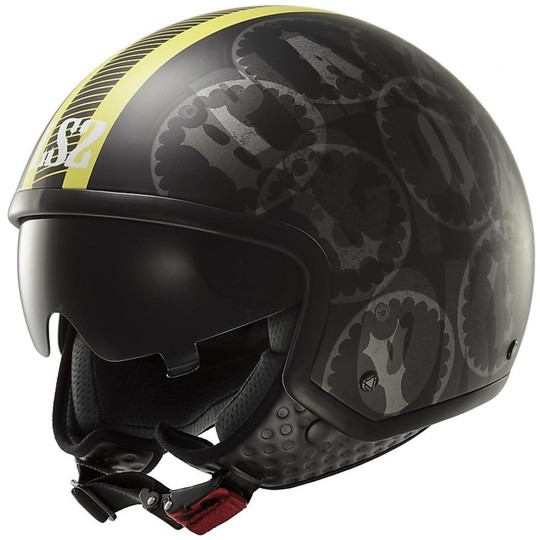 Motorcycle Helmet Jet LS2 OFF 561 Wave Duo Black / Matte Hu-Vision