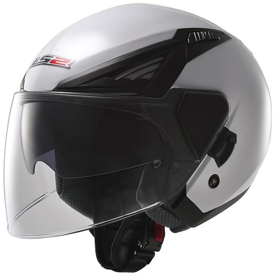 Motorcycle Helmet Jet LS2 OFF 586 Bishop White Solid