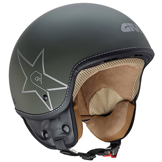 Motorcycle Helmet Jet Model Givi 10.9 Easy-J Green Star